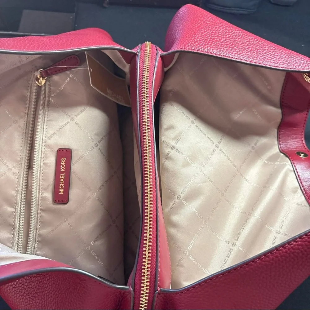Michael Kors Red Leather Shoulder Bag Brand New - Picture 8 of 11